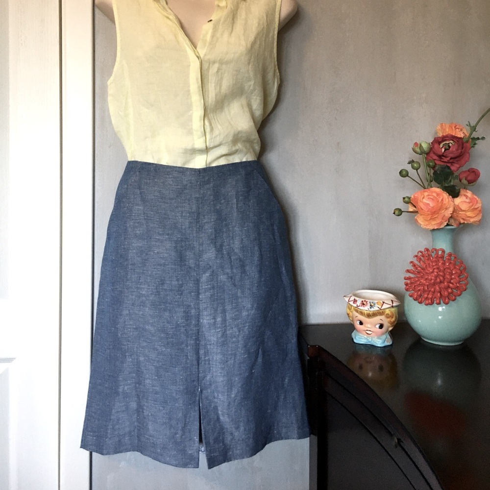 Linen blend skirt